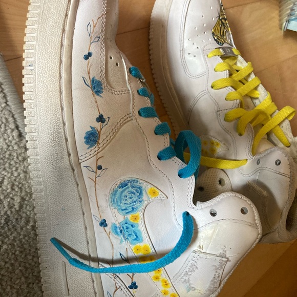 Nike Air customized butterflies high top sneakers size 8.5 ladies - Picture 11 of 12